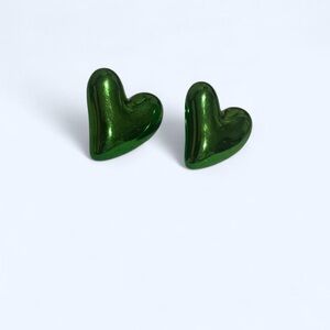 Green Heart Earrings